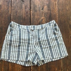 Lucky brand Linen style shorts. women’s size 8. color is denim & white stripes
